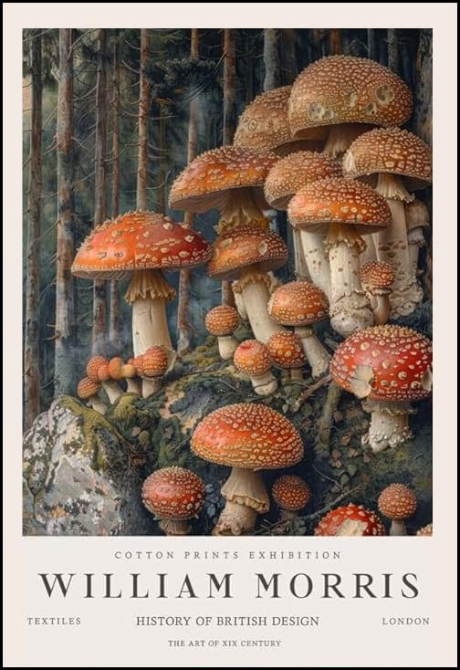 Impression William Morris Amanita Muscaria peinture toile de qualité