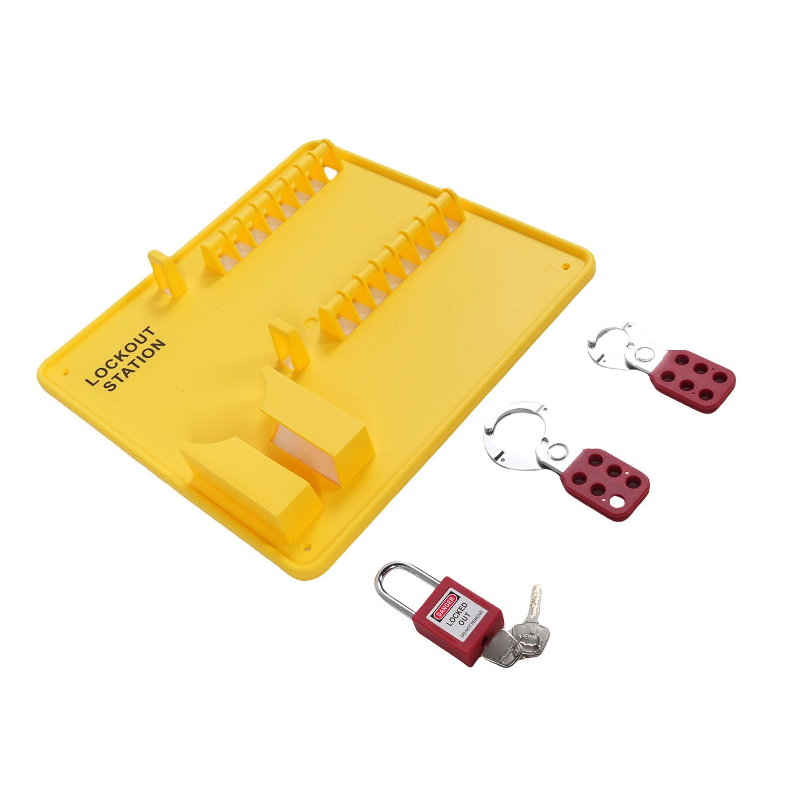 Blocco industriale Tagout Station Board PC Montaggio a parete Lock Out Tag Out Kit con 16 Lucchetti 20 4 Hasp Lock per la sicurezza