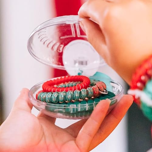 Miniatura 5 de TELETIES - Adorno navideño - Bobinas en espiral para el cabello - Cola de caballo para mujeres - Lazos para el cabello con cable de teléfono -