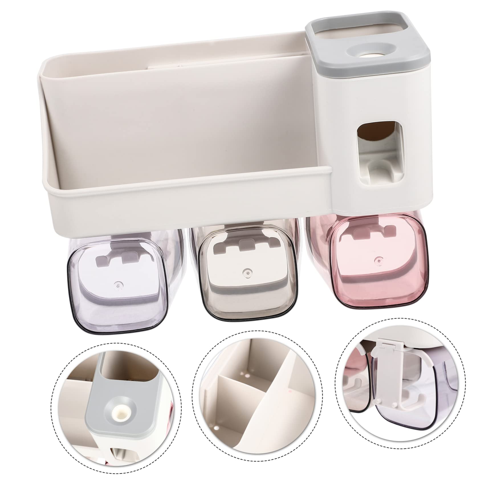 Portacepillos de Dientes de Pared Plástico Organizador Baño