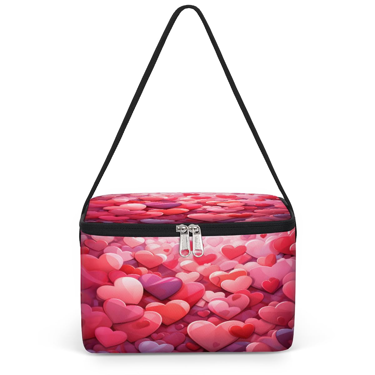 GzLeyigou Heart for Valentine's Day Lunch Bags for Women Men 9 Cans, Hot & Cold Food Delivery Bag Insulated Grocery Bag Insulated Lunch Box Cooler Bag for Office Work Picnic Beach