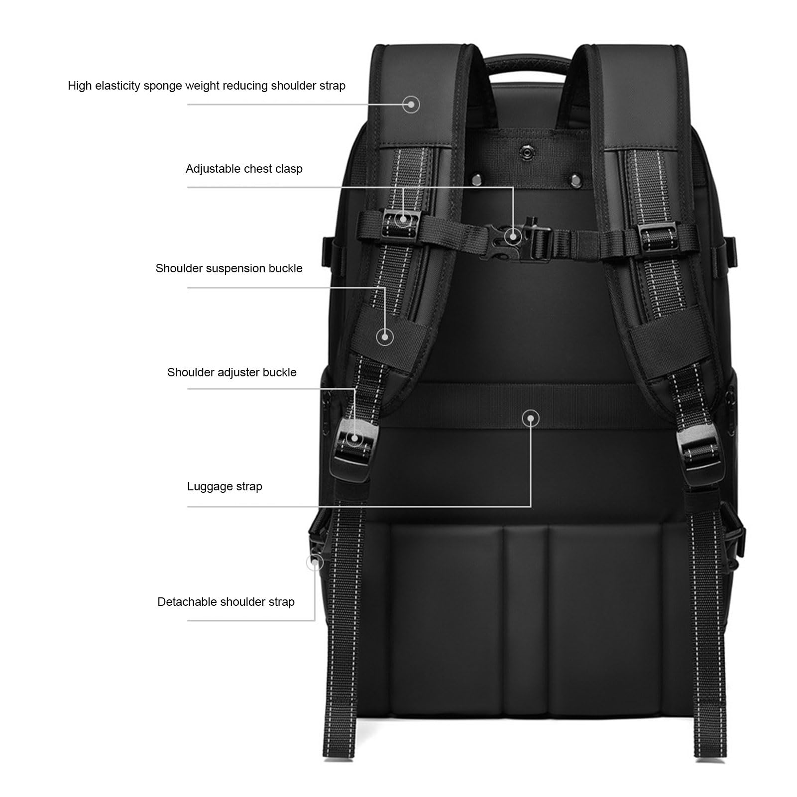 Vakuum-Rollrucksack mit Rädern, Ausziehbar 25L/30L/60L, Wasserdichter USB Typ-C Schnellladefunktion Rucksack für Reisen Geschäftsreisen Outdoor