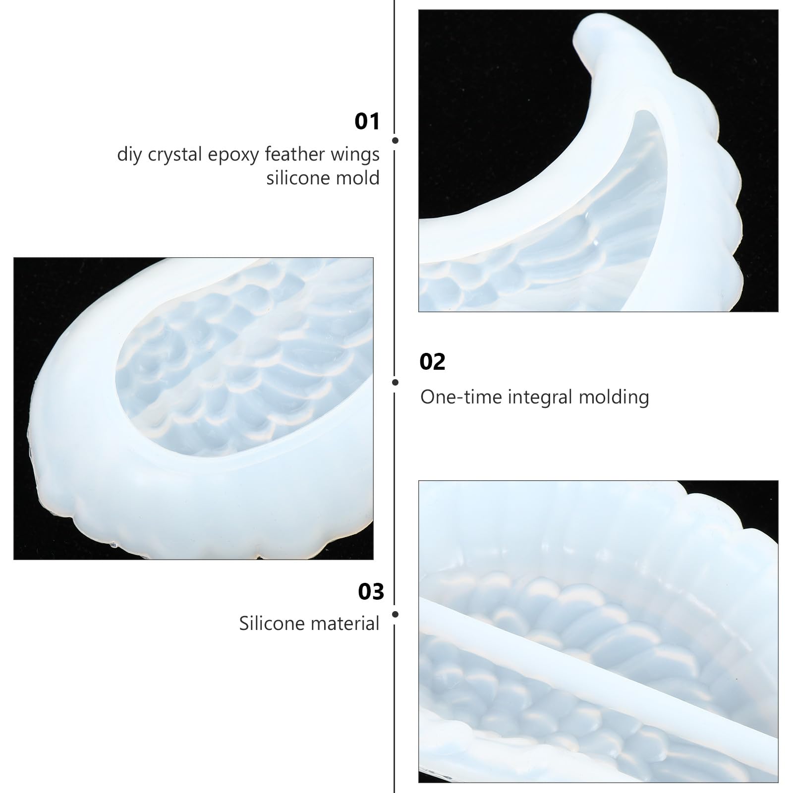 COHEALI 3paia Mold Silicone Per Gioielli Forma Di Angelo Per Creazioni Facile Rilascio e Alta Durata