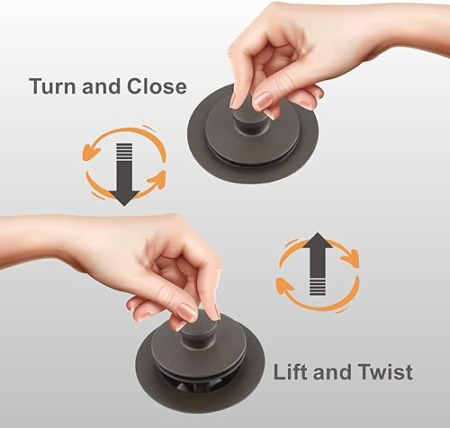 Miniatura 4 de Kit de conversión de drenaje de bañera de bronce ensamblaje, Wellup kit de recorte de drenaje de bañera con elevación y giro torsión con placa