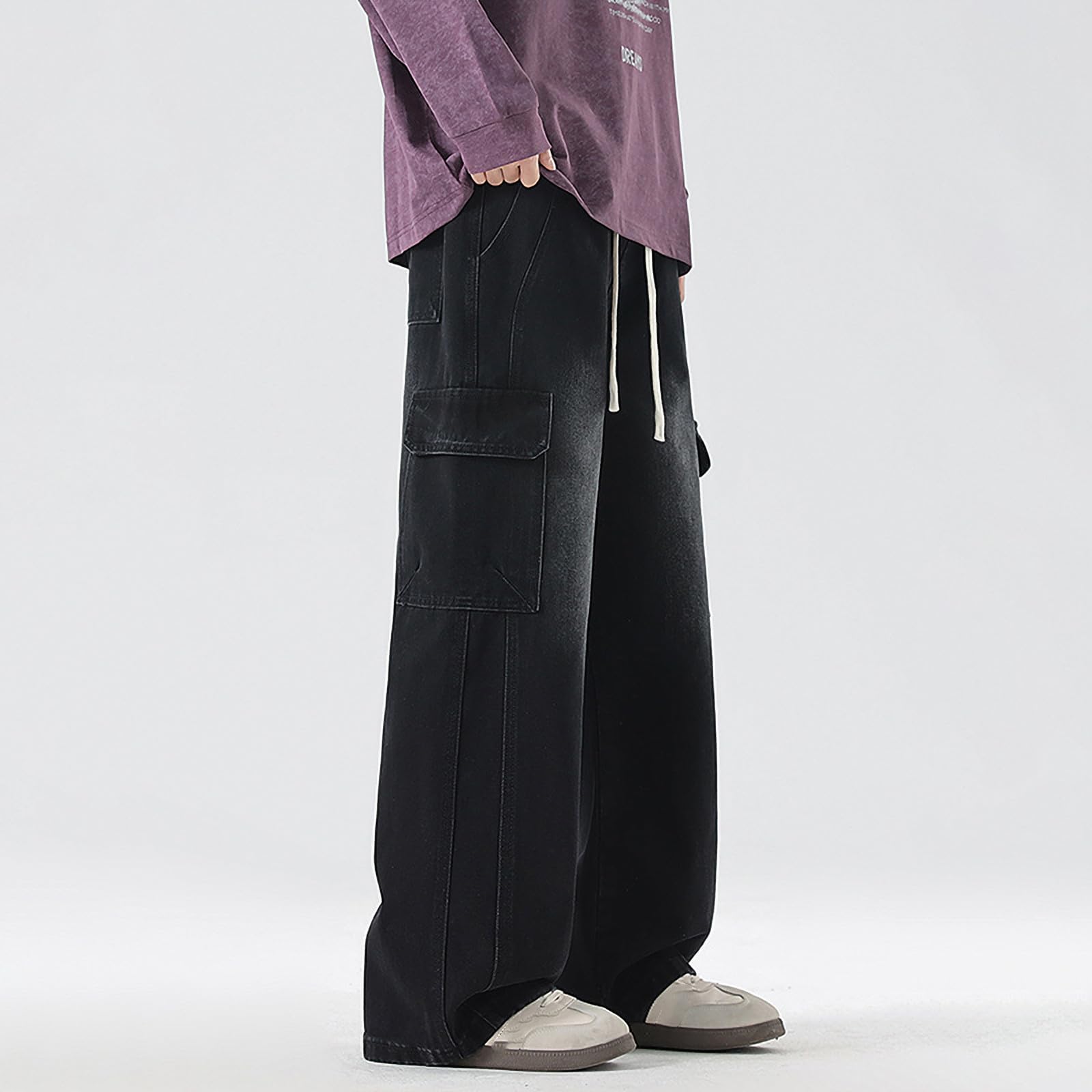 Genérico Pantalon Chandal Hombre, Pantalones Hombre Casual,Vaqueros Clásicos de Bolsillos Elásticos Cónicos para Uso Diario Informal Duraderos Versátiles Modernos Pantalón Jogger