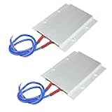 2PCS PTC Heating Element 110V AC/DC Insulated Constant Temperature Ceramic Circuit Thermostatic Heater Tools Plate Aluminum Shell 50W (110V 110C)