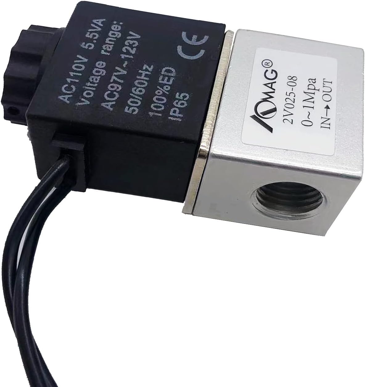 AOMAG® 1/4" NPT Electric Solenoid Valve 110 V AC Air Water 2 Way Valve Normally Closed