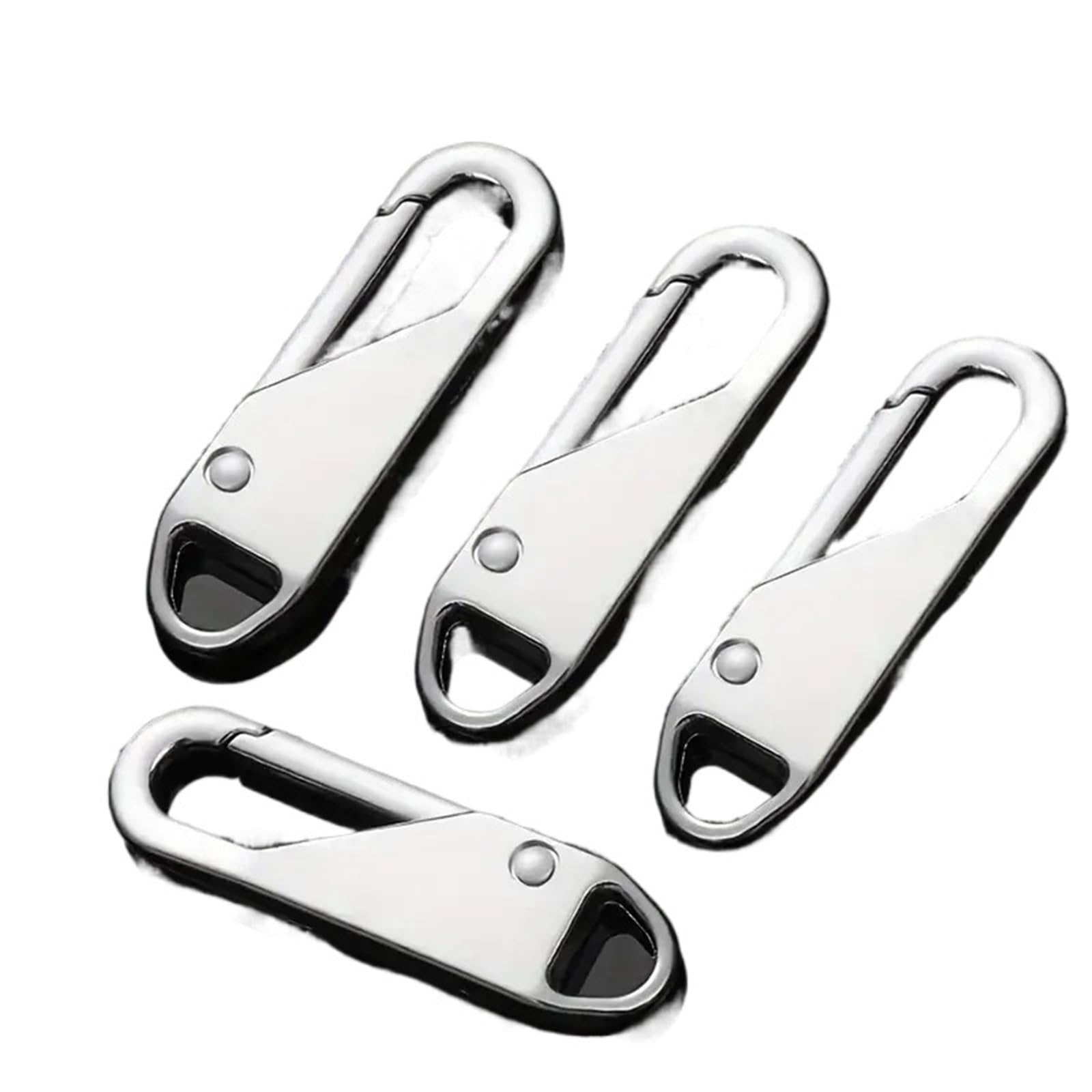 Replacement Zipper Pulls, Metal Zipper Pull Replacements 40pcs Multicolor(Silvery)