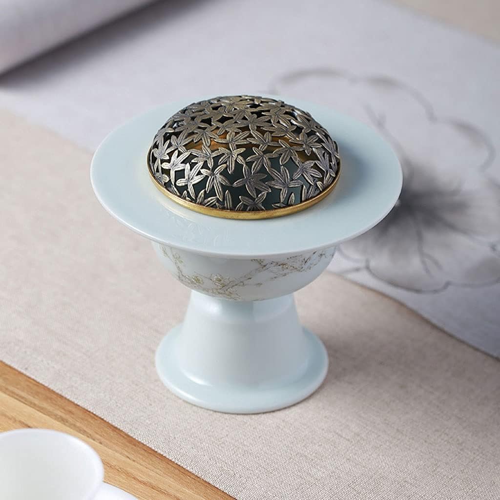 Incense Holder Incense Burner Ceramic Incense Burner with Lid Mosquito Incense Burner Household Incense Burner Antique Celadon High-Foot Incense Burner Incense Burner
