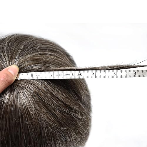 Miniatura 7 de Toupee para hombres cabello humano real sistema de cabello para hombre completo encaje francés 100% cabello humano postizos para hombres pieza de
