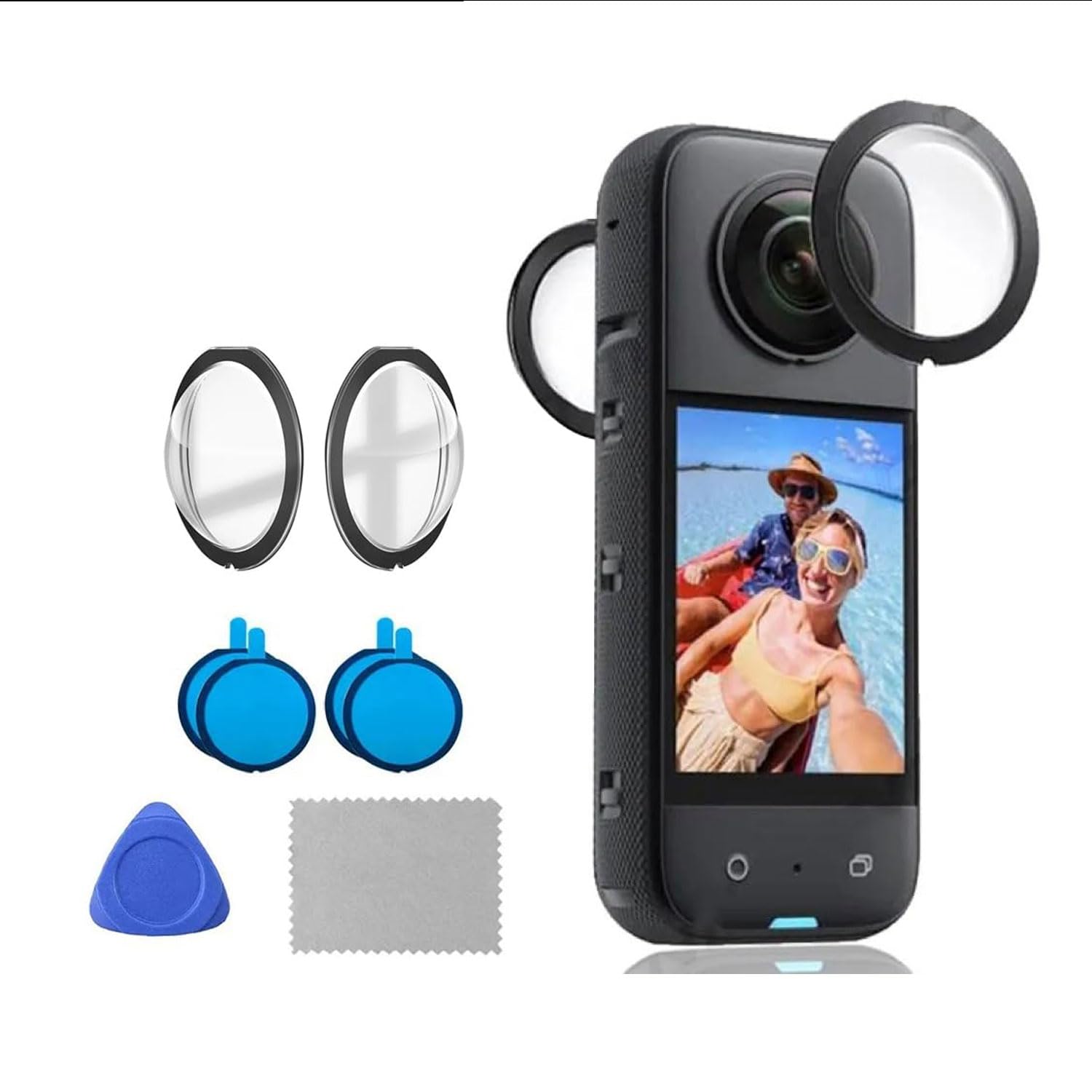 PHOTO MAX Insta 360 One X3 2Pcs Dual Lens Protector Guard Sticky Tempered for Insta 360 Action Camera Lens Cover Dust Proof, Anti-Strach Protective Insta 360 Accessories (Insta 360 X3 Lens)