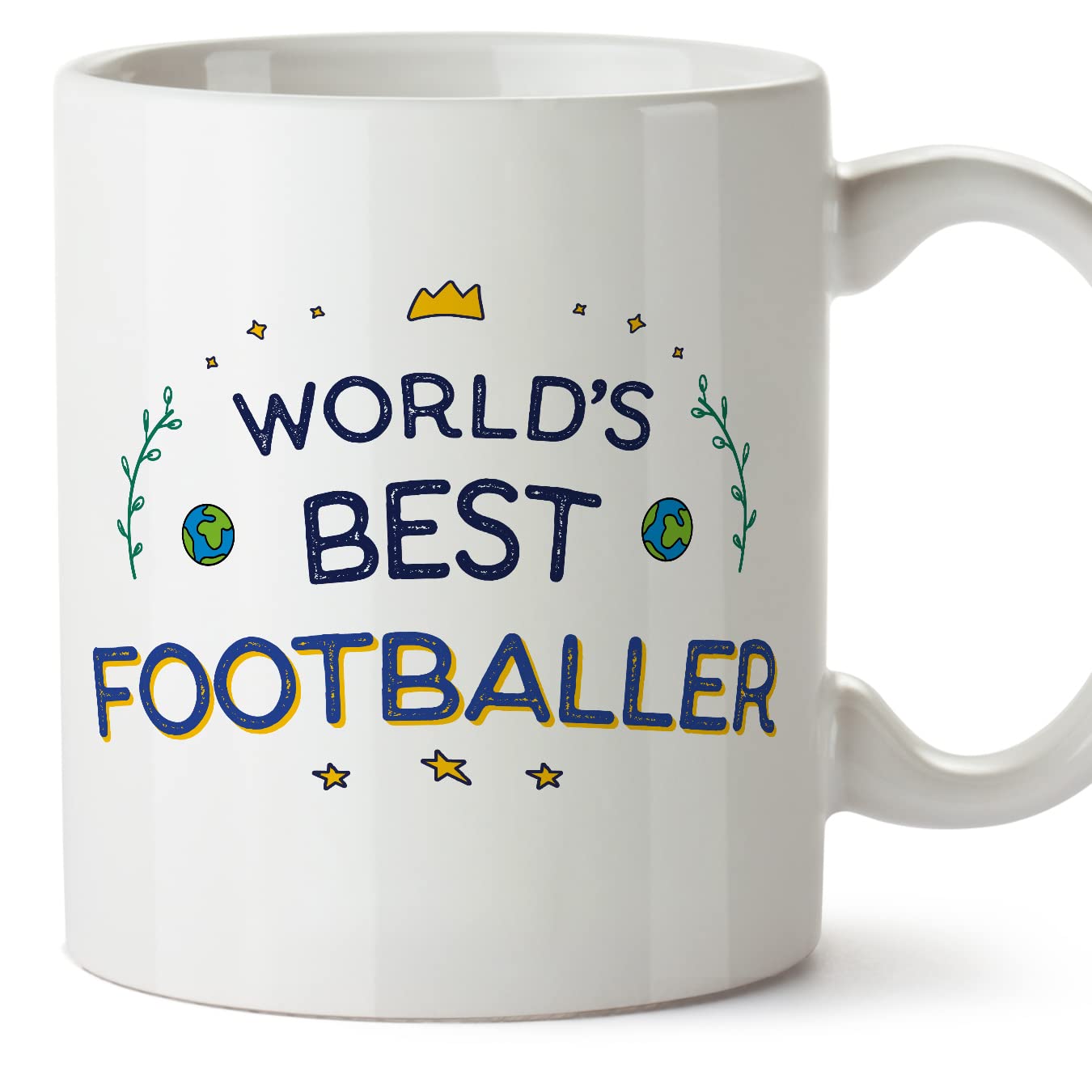MUGFFINS Footballer Mug - in English - World's Best - Funny Gift for Colleagues - Ceramic 11oz Mug โ image 1