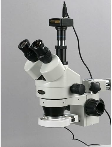 Miniatura 3 de AmScope SM-3T-54S-M Microscopio Digital Profesional Trinocular Estéreo Zoom, WH10x Oculares, Aumento 7X-45X, Objetivo de Zoom 0.7X-4.5X, Luz LED