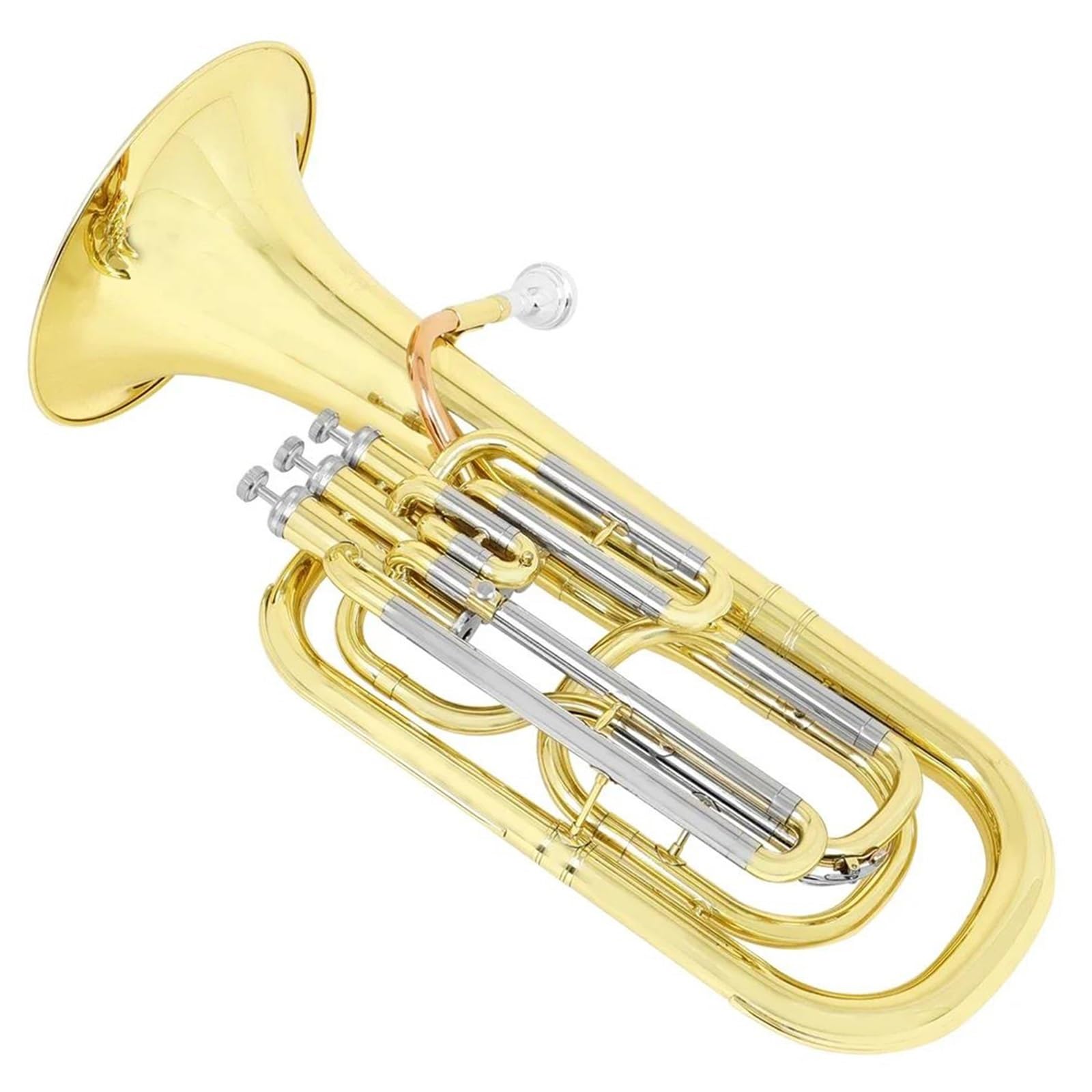 Eufonium Mosiądzu Bb Euphonium 3 Kluczowy Zawór Pionowy Z Mosiężnym Wykończeniem W Kolorze Złotym Twardą Obudową I Pełnym Zestawem Konserwacyjnym