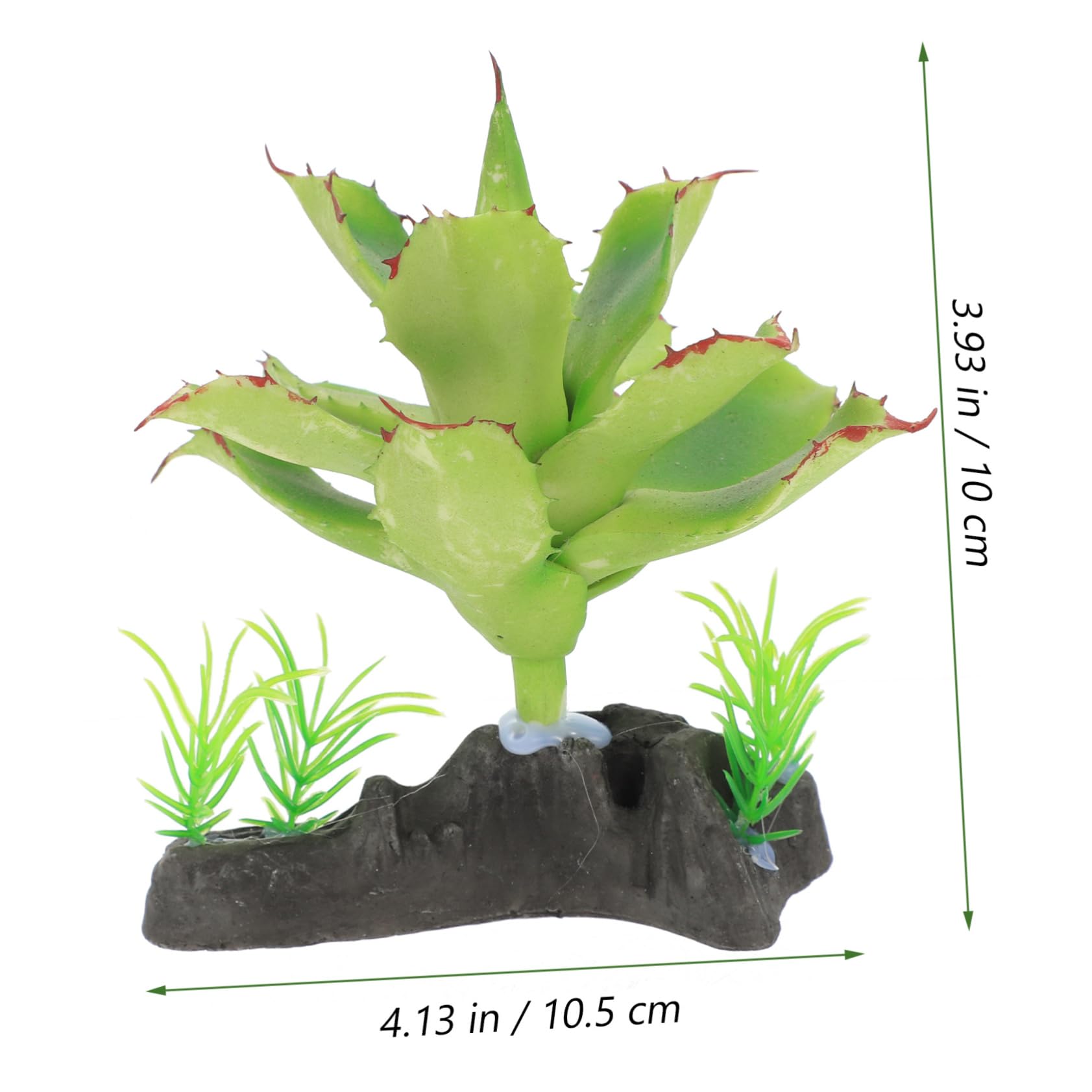 Abaodam Lifelike Reptile Terrarium Plants Transparent Box Decoration for Reptiles Realistic Fake Green Plant for Crawler Tanks Aquarium and Leopard Gecko Decor