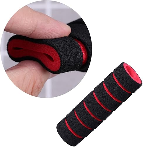 Miniatura 3 de INOOMP 2 pares de accesorios de carreras rojo para barra antideslizante de agarre de la mano crucero bicicleta motocicleta montaña suministros