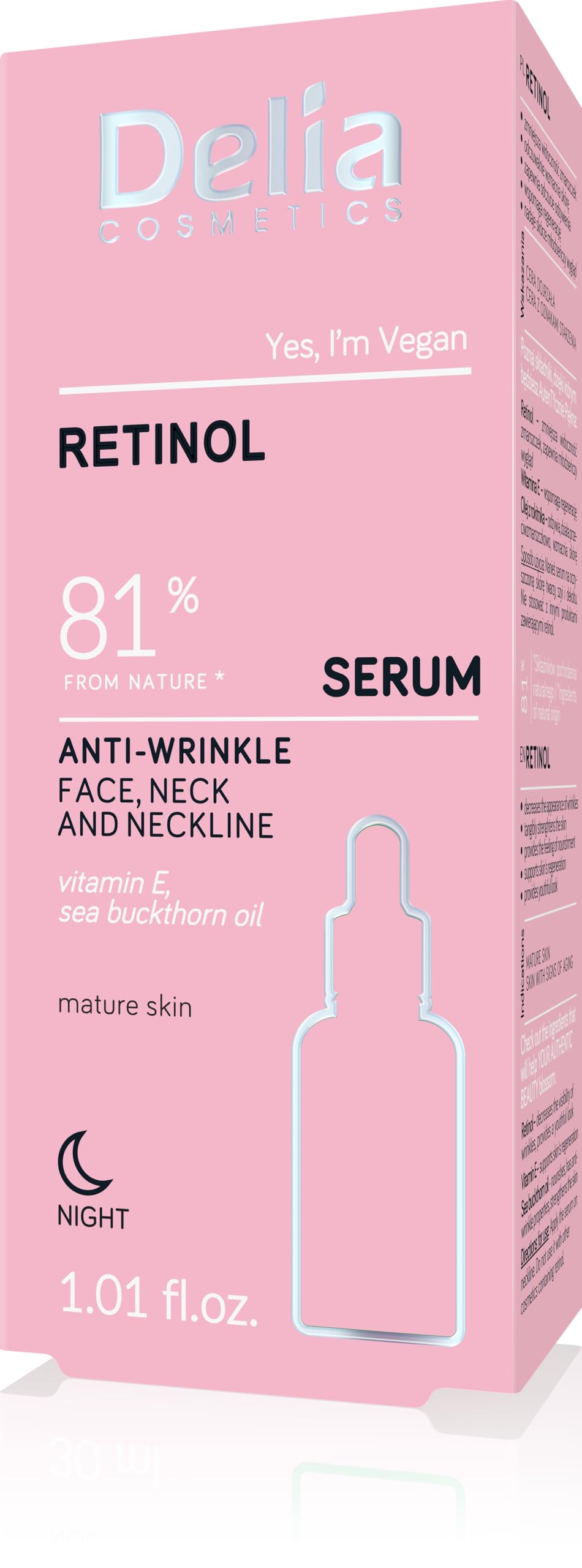 Anti-Wrinkle Serum - Retinol - Mature Skin - Reduces Wrinkles. Enhances Regeneration - Strengthened, Nourished Skin - Vegan - 30ml