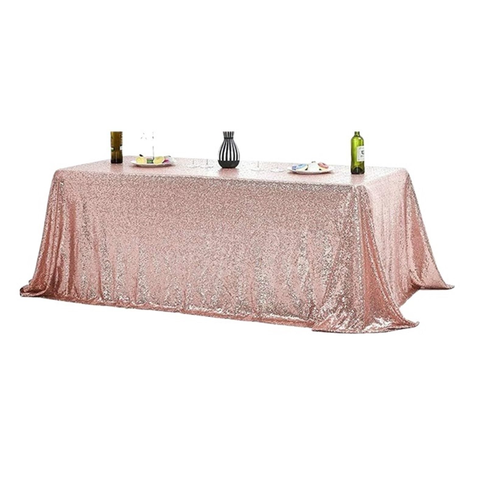 EKalgretrA Sequin Tablecloth Sequin Tablecloth 108x50 Inch-Rectangle Table Cover Overlay for Wedding Cake Holiday Banquet Decoration(Rose Gold,50inch X 50inch)