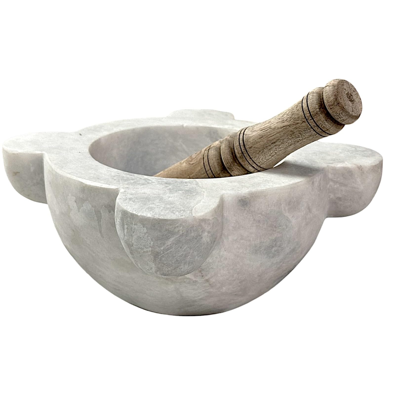 CBAM - Mortero Genova grande de mármol Carrara con mortero de madera Home Design cocina mármol 25 cm