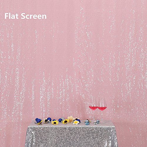 Partydelight Sequin Backdrop Wedding Curtain Special Events, Party, Pink, 4Ftx6Ft #TOP4