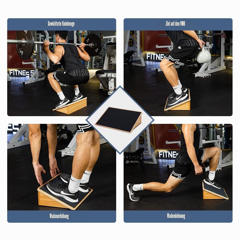 StrongTek Schrägbrett Slant Board für Squats Knie-Übungen aus Holz 450 kg