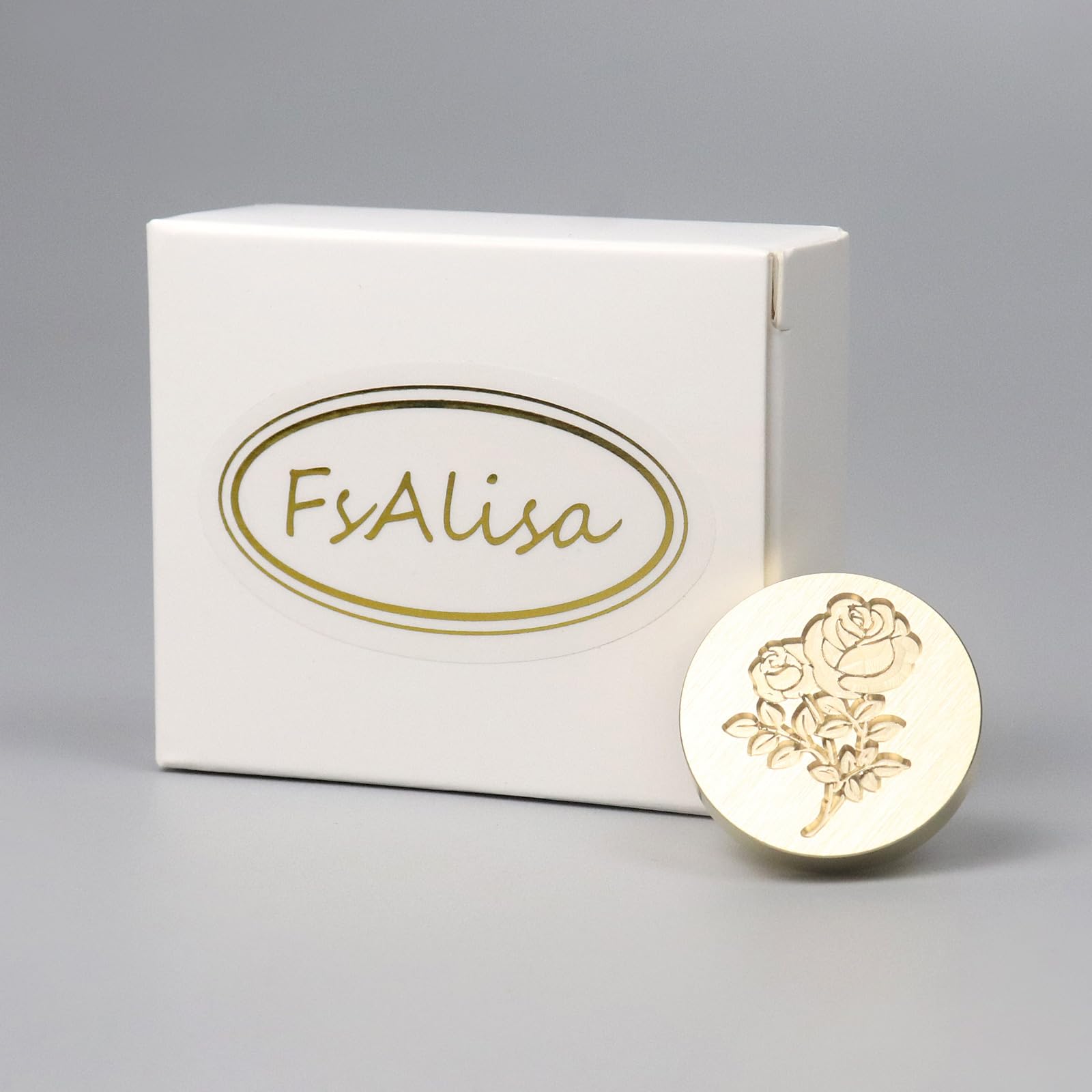 fsalisa Botanical Wax Seal Stamp Head Rose Brass Head without Handle Flower Plant Sealing Wax Stamp Head Embellishment Wedding Invitations - Image 3