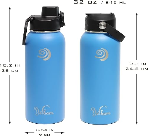 Miniatura 32 de Botella de agua aislada de acero inoxidable de 40 onzas, tapa de pico abierta de un solo toque y tapa de popote cubierta, boca ancha, bebida