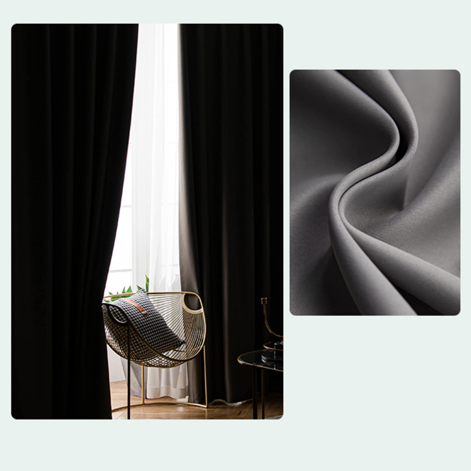 Amazon｜カーテン グレー 1枚セット 遮光率90％ 保温 通気性が良い