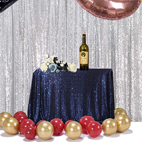 TCBESTO Navy Blue Sequin Tablecloth 50" x 50"