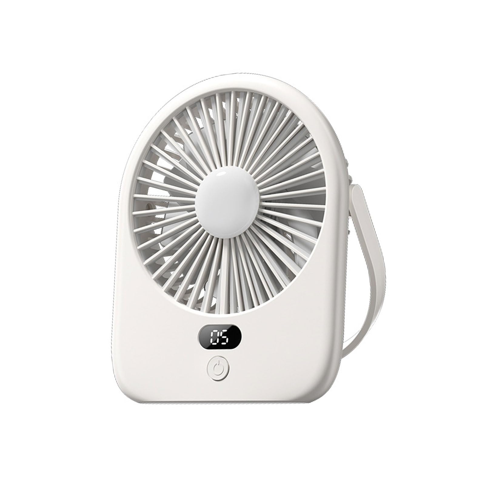 Buxuaaaa White Battery Powered Desktop Fan With Led Night Light Rechargeable Fan Cooling Device For Outdoor Camping And Indoor Desk Desktop Cooling Low Noise