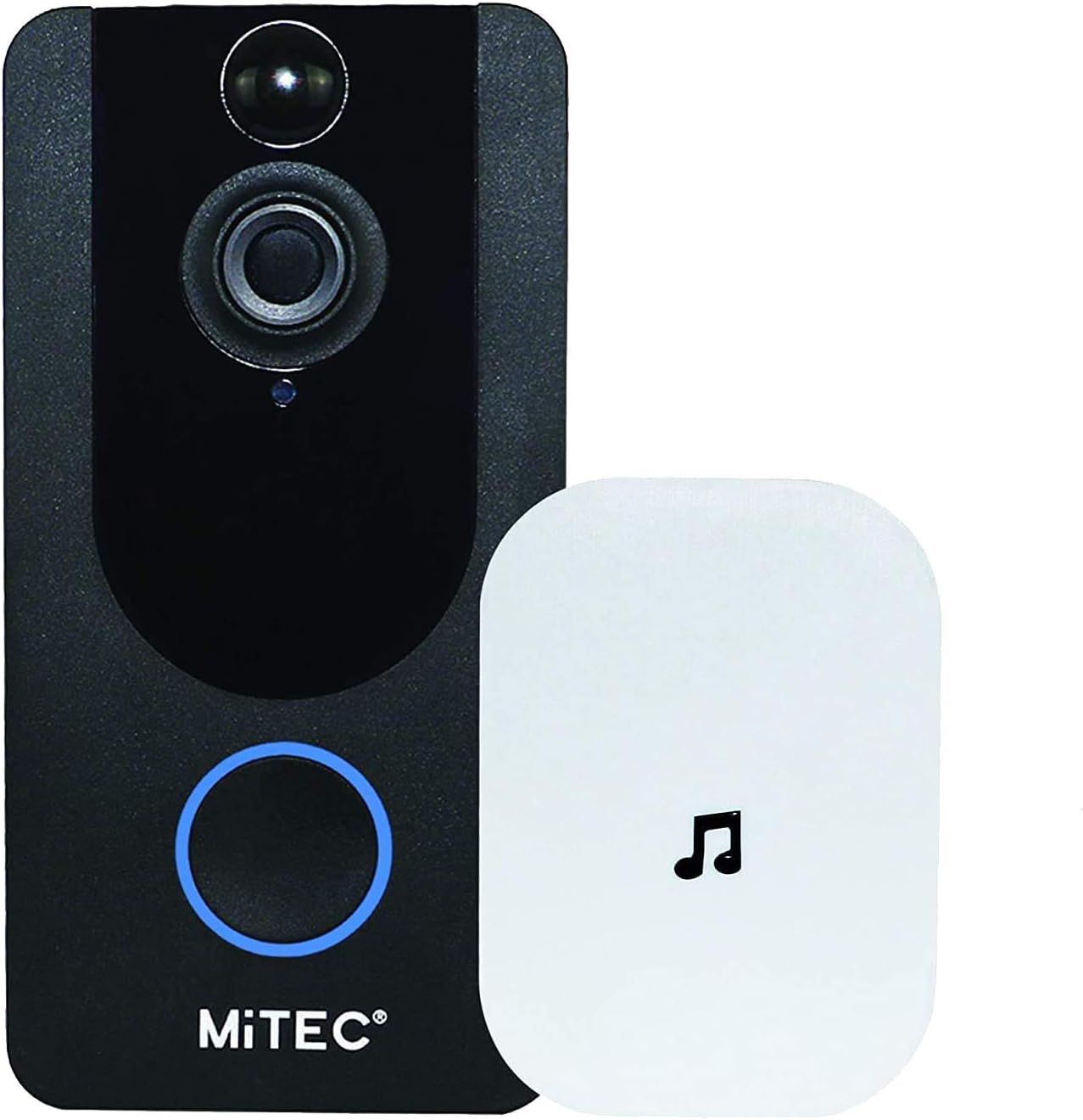 MiTEC Miview II HD Smart Video Doorbell Weather Resistant and Auxiliary Ringer with two way talk