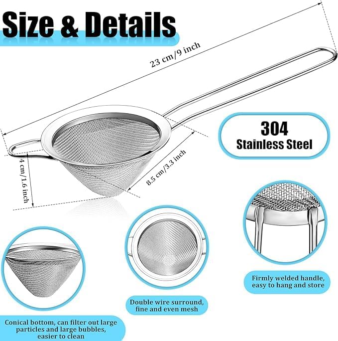 Birdbrid Stainless Steel Tea Strainer | Extra Fine Mesh Chalani for Chai, Coffee & Juice | 85mm Strong Wire Handle Sieve | Food Grade Medium Tea Filter for Cups & Mugs | Pack of 1