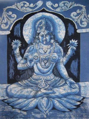 Shiva Blue Batik Wall Hanging - Laxmi Large - 130Cm X 100Cm