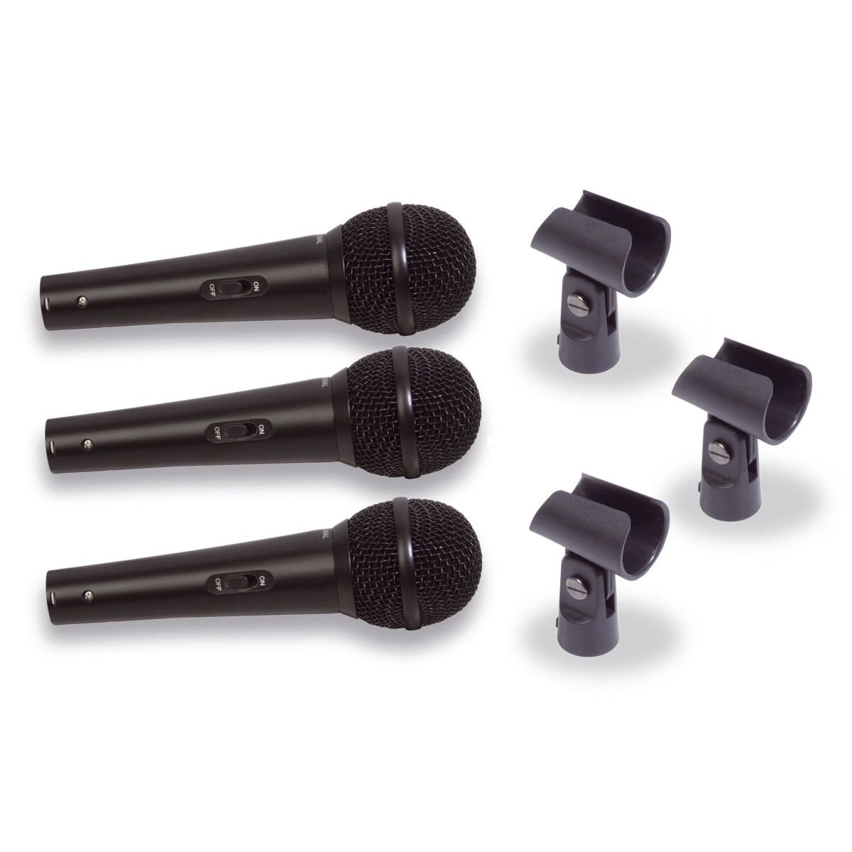 SoundLAB Vocal 3 Mikrofon Kit mit Tasche und Halter, Schwarz