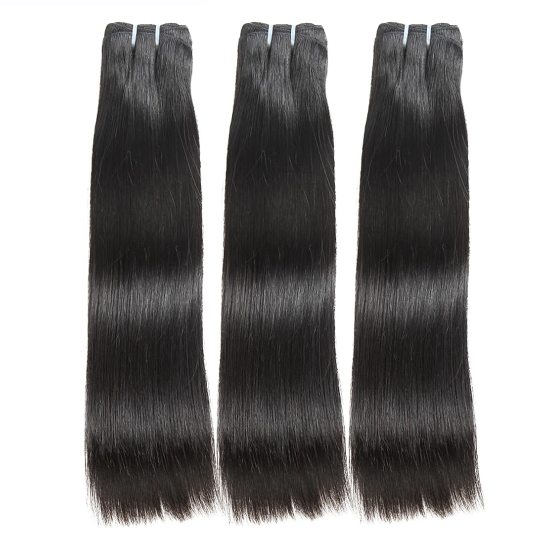 12A Human Hair Bundles 10 12 14 Inch Straight Human Hair 100% Unprocessed Brazilian Hair 3 Bundles Quick Weave Natural Black - Image 2
