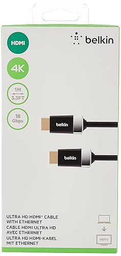 Miniatura 10 de Belkin Cable HDMI HD cable 4K HDMI de alta velocidad, cable HDTV, cable HDMI (AV10050bt2M), negro, 6.6 pies
