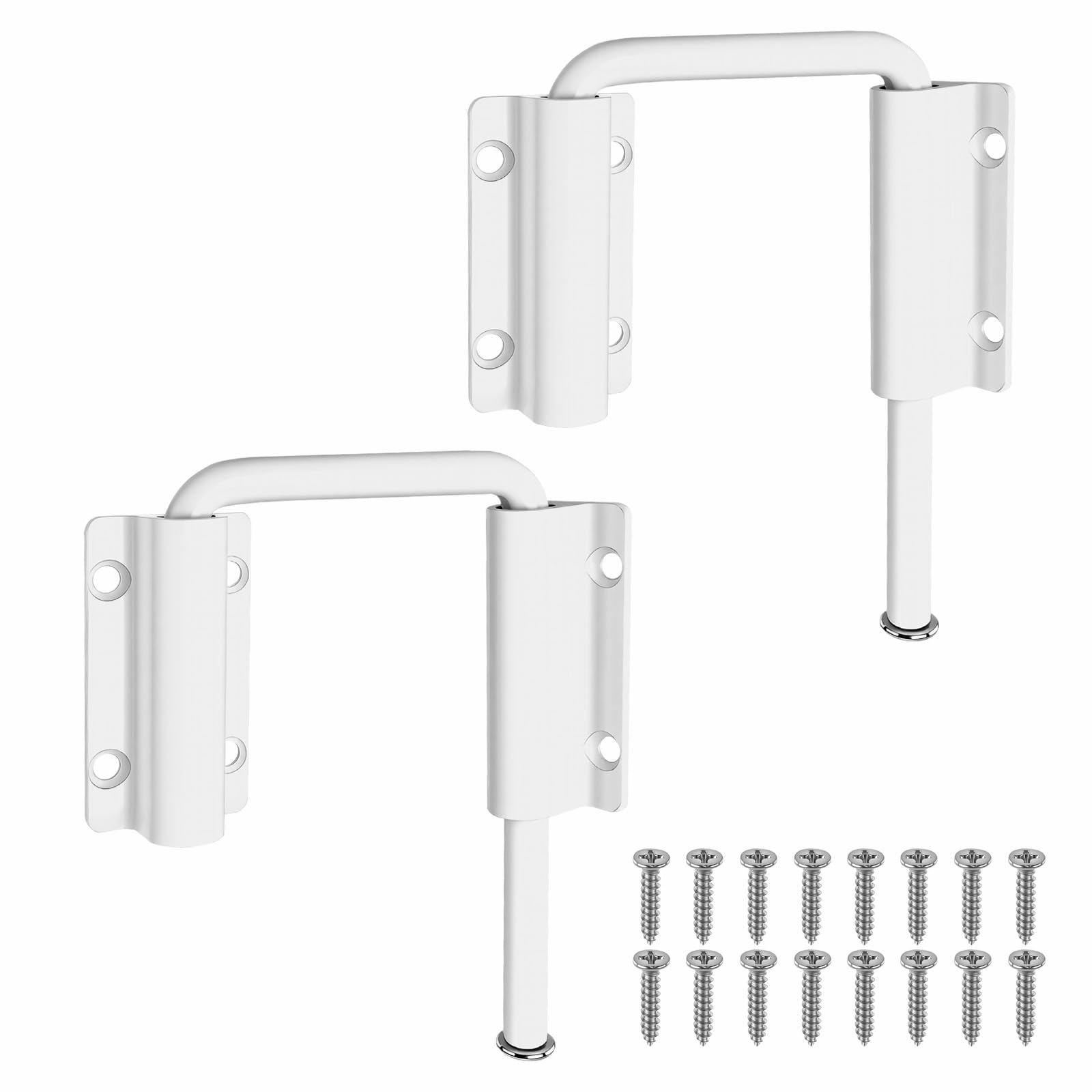 Upgraded Sliding Door Loop Lock, 2PCS Patio Gate Latches White