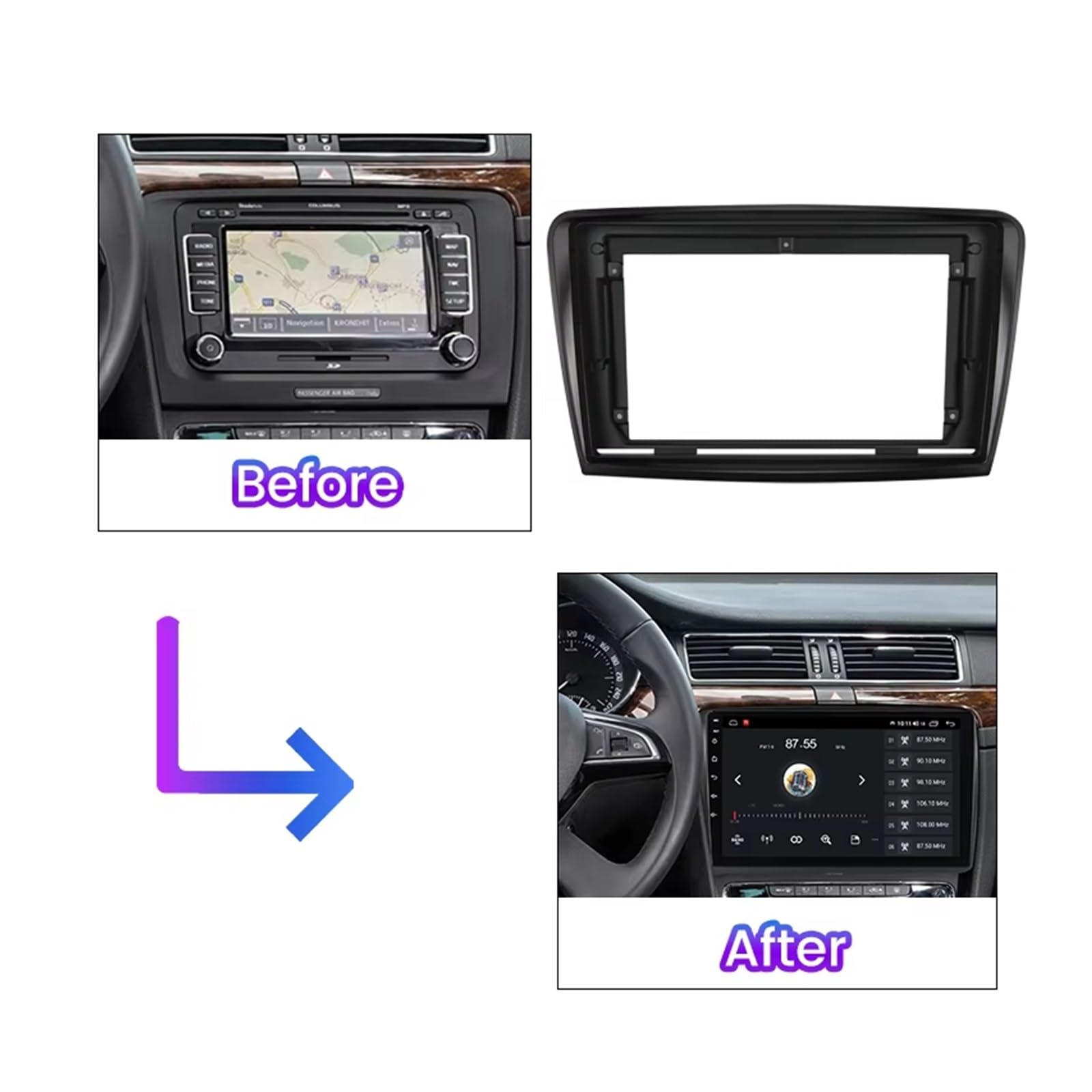 Para Skoda Para Superb 2 Para B6 2008-2015 GPS Reproductor De DVD Instalar Panel Adaptador Cubierta Fascia 10 Pulgadas Marco Radio Coche Fascia Radio Coche