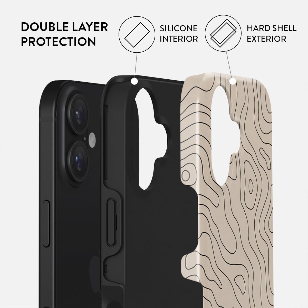 BURGA Phone Case for iPhone 16 - Cute, Trendy, Aesthetic, Pattern Phone Cover, Hard Shell Protection - fits Apple iPhone 16 Case for Women and Men