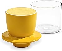 FrutPunch Butter Crock French Butter Dish with Visible Water Line - Glass Keeper Ceramic Lid Keeps Butter Fresh No Fridge, Mother's Day Gift