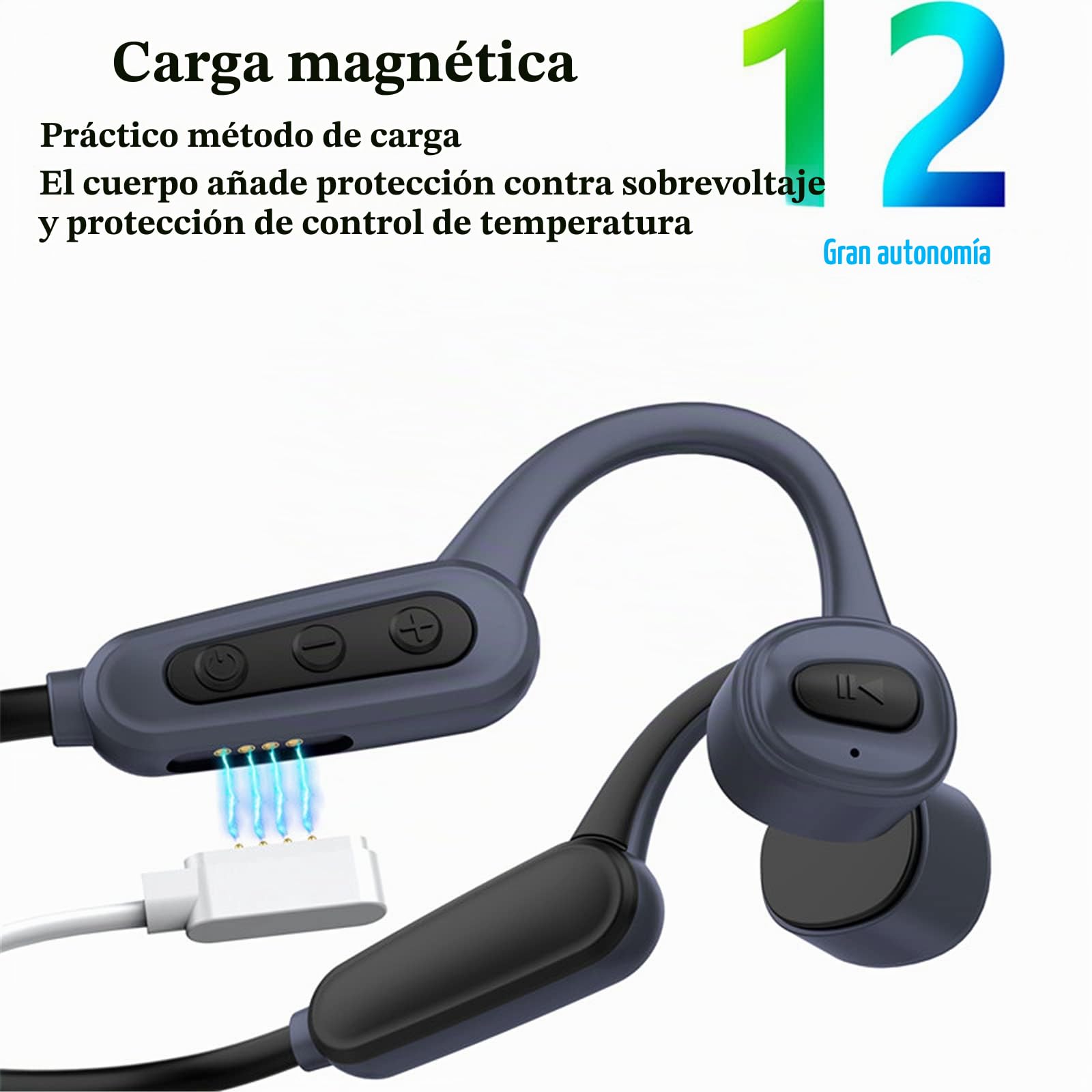 K8 - Auriculares inalámbricos Bluetooth de conducción ósea, IPX8 impermeables, para natación, fitness al aire libre, reproductor MP3 de memoria de 16 GB (gris)