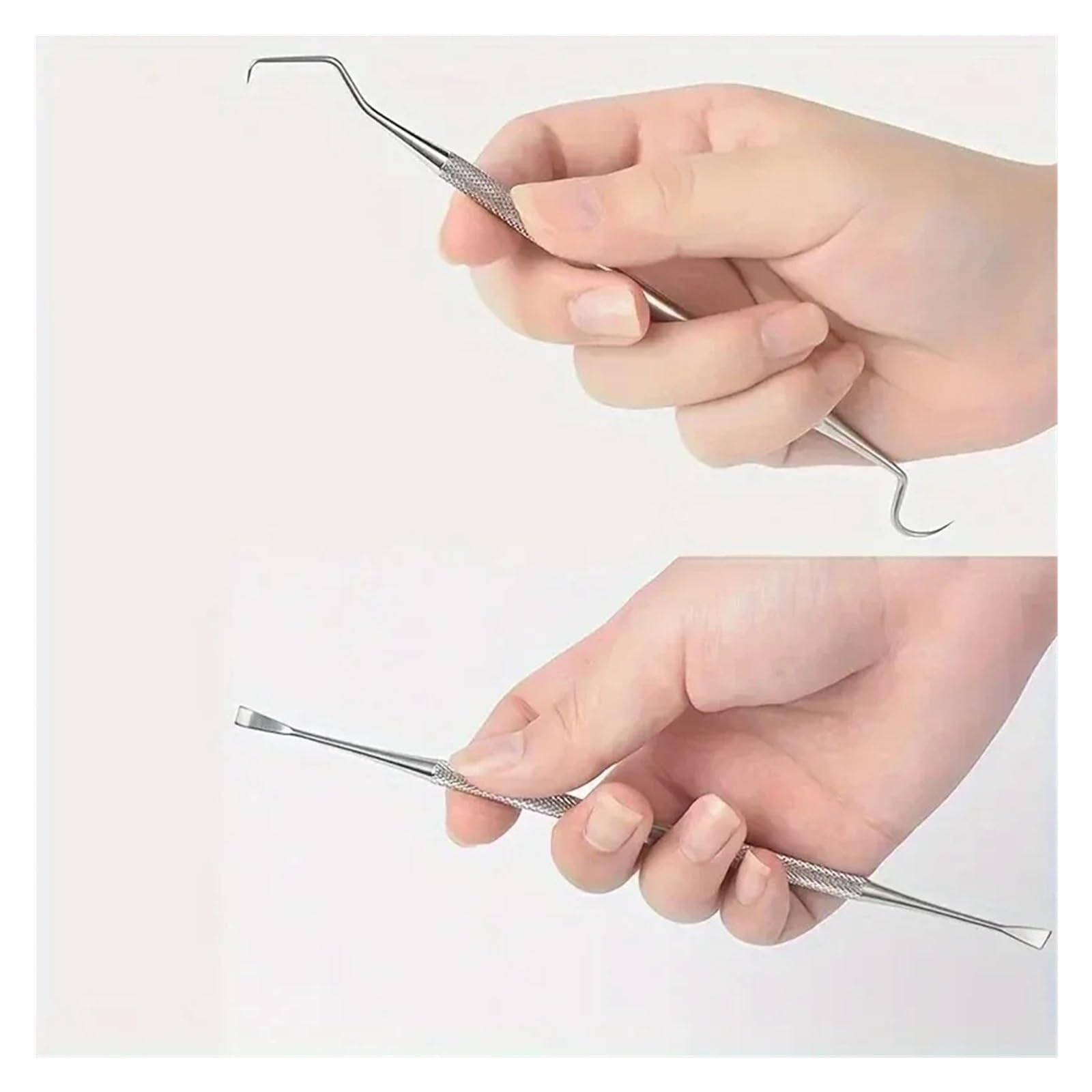 Caja De Juego De Espejo Oral Limpiador De Lengua De Acero Inoxidable Piezas del regador oral | Juego de limpiador de lengua + espejo, acero inoxidable, con estuche de viaje, kit dental.(5pcs)