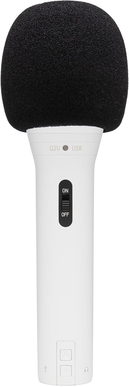 Samson Q2U Handheld Dynamic USB Microphone Recording and Podcasting Pack (White)
