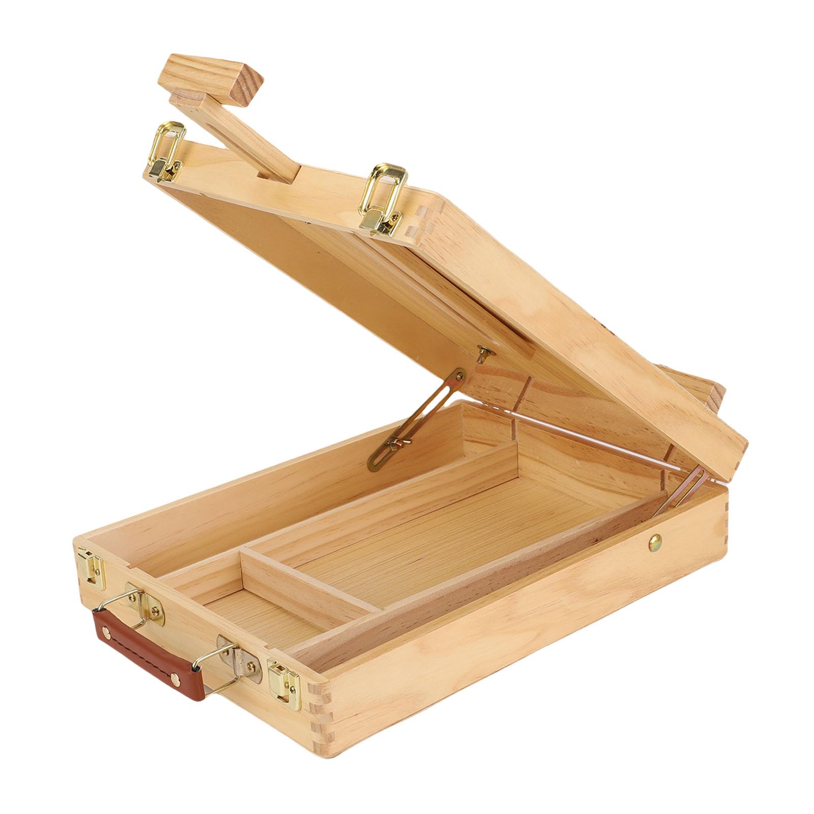 Chevalet d'art de bureau AUNMAS, Boîte à croquis portable en bois avec pieds en caoutchouc pour artistes et étudiants