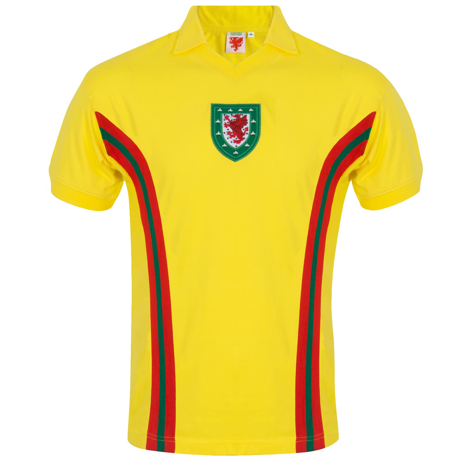 Wales Men's Yellow 1976 No.10 F.a. Official Gift Retro 1976 John Toshack No.10 Away Shirt Large,
