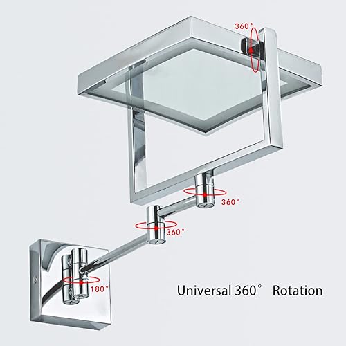 Miniatura 5 de KEYQEEN Espejo de maquillaje LED con sensor inteligente con luces y aumento 3X, espejo de tocador extensible de doble cara iluminado de doble cara