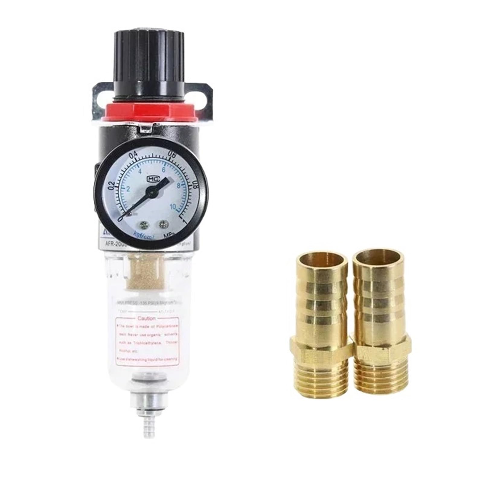 AYNRJKKX AFR2000 1/4 Pneumatic Filter for Air Compressor Moisture Separator Pressure Regulator Oil Water Device(AFR2000 TPC12)