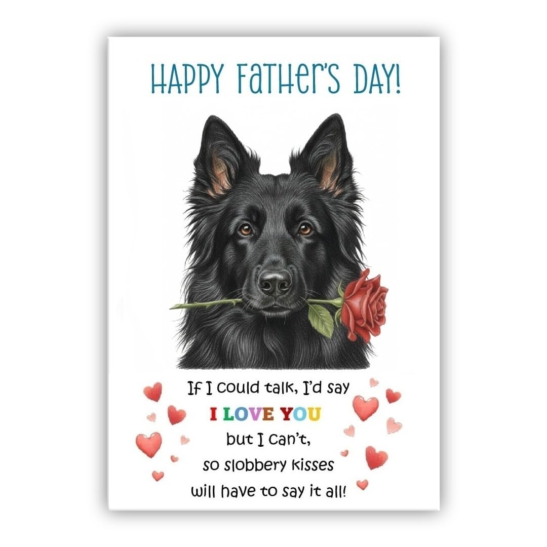 Father’s Day Card From the Dog. Adorable Fathers Day Pet Card. Many Breeds Available. (• Belgian Sheepdog)