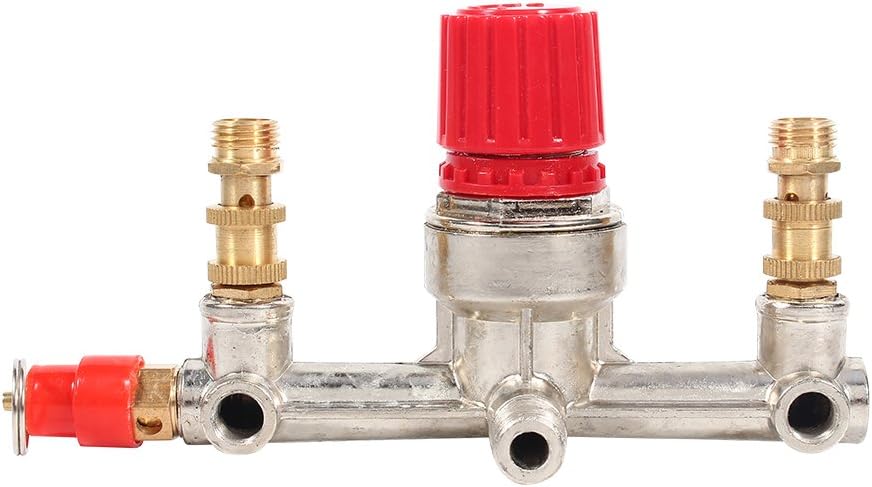 Pressure Regulator Valve, Air Compressor Switch Pressure Switch Control Valve Double Outlet Tube, Pressure, Air Compressor Accessories