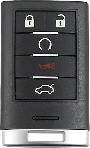 Miniatura 1 de X AUTOHAUX Llavero de repuesto para automóvil de 5 botones sin llave, control remoto, control remoto de proximidad M3N5WY7777A para Cadillac CTS